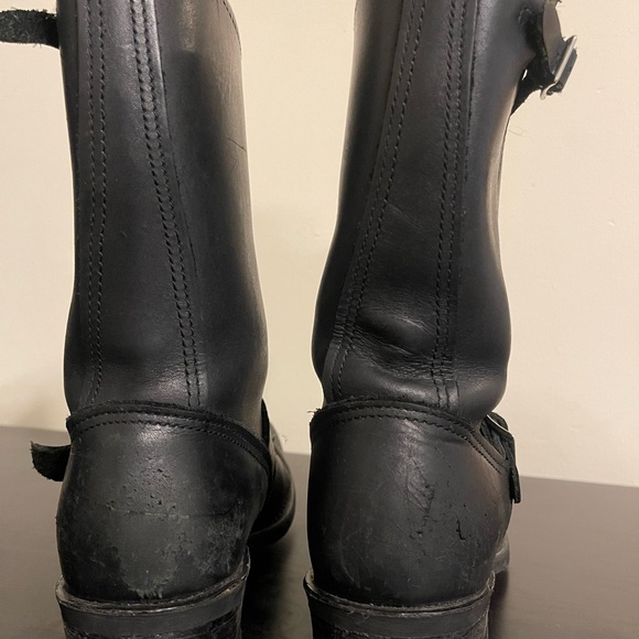 black motorcycle fry boots, size 71/2, original sole Very resistant hard leather - Picture 4 of 7